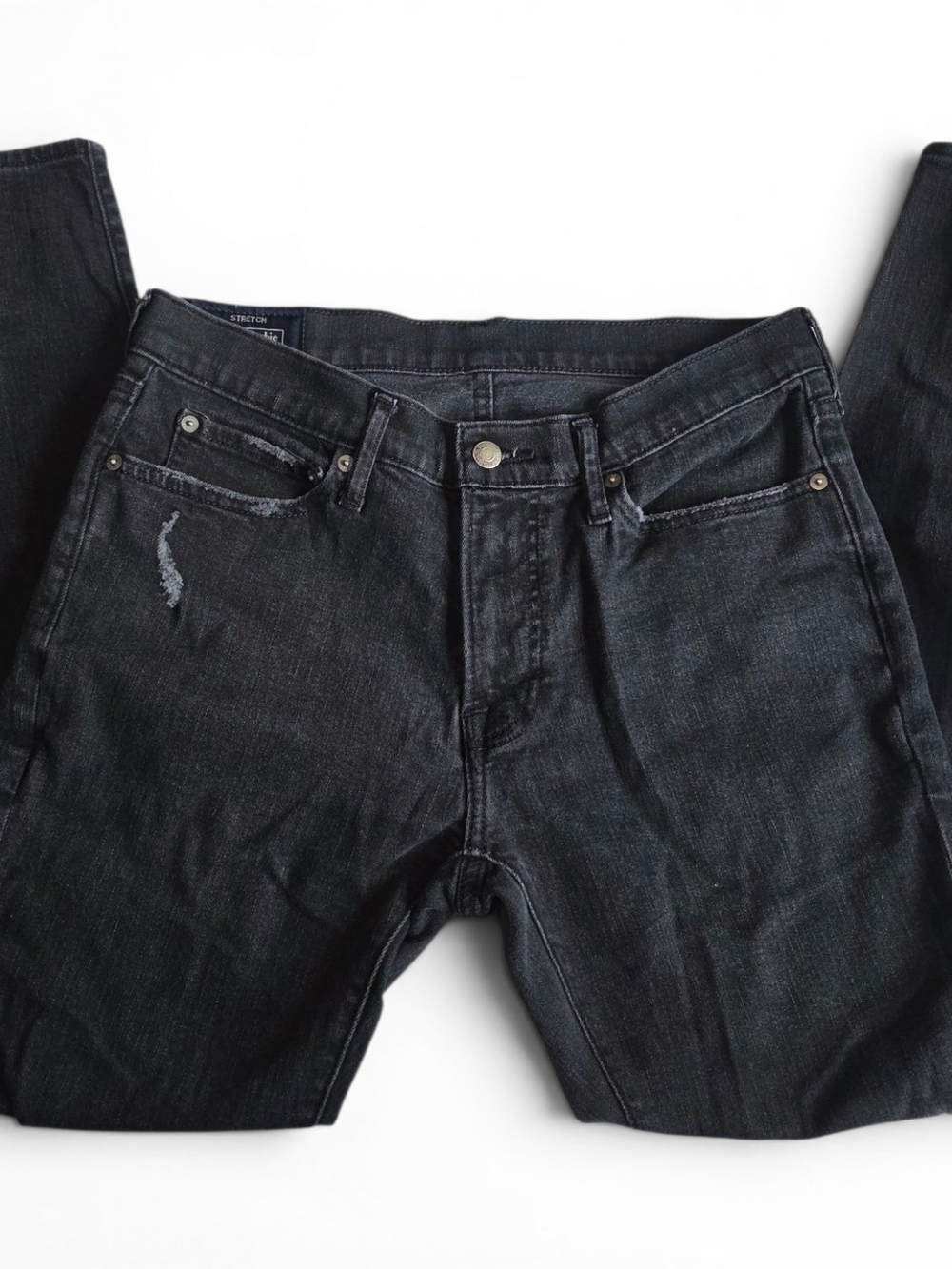 Abercrombie & Fitch Slim Black Stretch Jeans with Subtle Distress